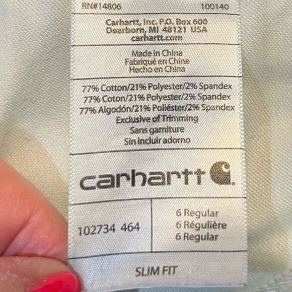 CARHARTT Layton Mid Rise Skinny Leg Slim Fit Jeans Blue Women’s Size 6 - Picture 6 of 6